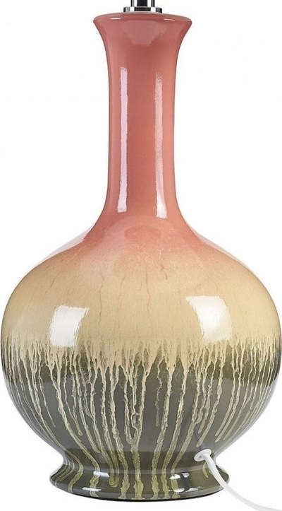 Lampë tavoline NIZAO Ceramic, bazë qeramike, abazhur liri, shumëngjyrëshe