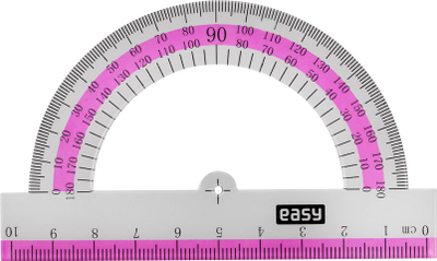 Сет за цртање Easy Stationery Drafting Set, линијар 15 cm, транспортир 180°, проѕирен