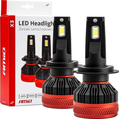Llambë LED veture Amio H7 X3 Canbus, 6500K, e bardhë