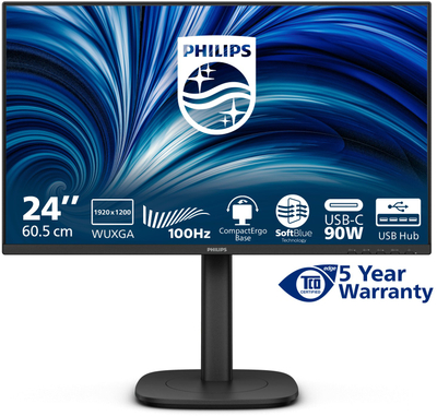 Monitor Philips 3000 Series 24B2U3301D, 24.1", WUXGA 1920 x 1200, i zi