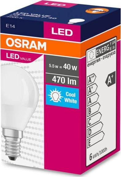 Llambë LED Ledvance OSRAM VALUE ClasP, 5.7W, 470lm, 4000K, E14, e bardhë mat