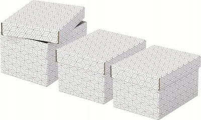 Set kuti ruajtje Esselte Home Storage and Gift Box Small 628280, set 3 copë, të bardha