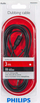 Kabllo audio Philips SWA2533W/10, Jack 3.5mm në Jack 3.5mm, 3m, e zezë