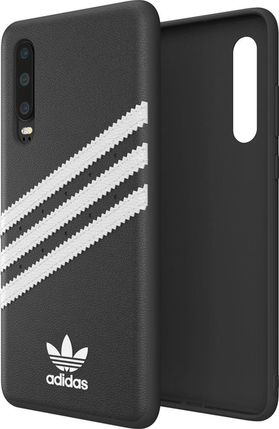 Futrollë telefoni Adidas OR Moulded PU për Huawei P30, material TPU, dizajn me tri vija, e zezë