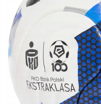 Topi i futbollit Adidas Ekstraklasa 2026/27 Pro KE5151, madhësia 5, i bardhë me blu