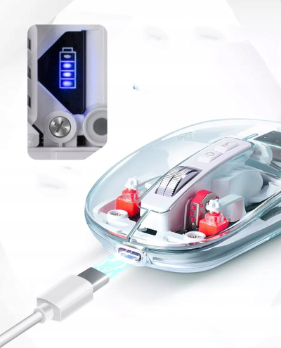 Maus Defender IXES MM-999, wireless RF edhe Bluetooth, RGB, transparent
