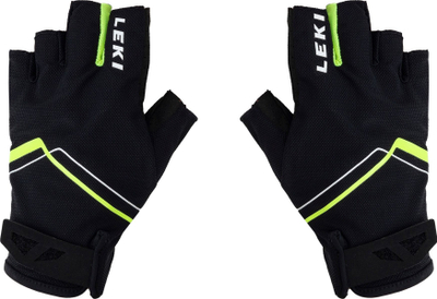 Трекерски ракавици Leki Multi Breeze Short, полупрст, унисекс, црни жолти бели