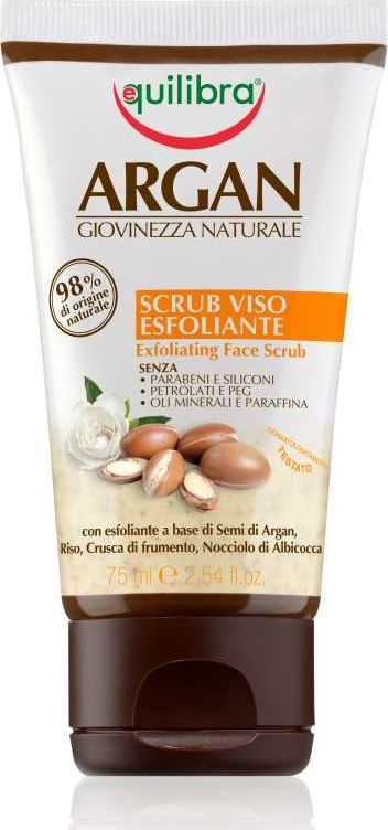 Skrub fytyre për heqje qelizash të vdekura Equilibra Argan, 75 ml