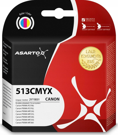Bojë printeri Asarto për Canon CL-513, 12ml, me ngjyra