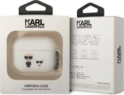 Kuti mbrojtëse Karl Lagerfeld Karl &amp; Choupette, silikon, për AirPods Pro, e bardhë