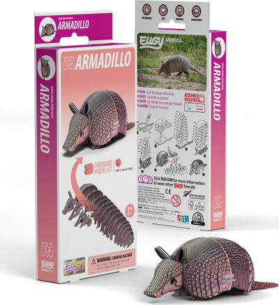 Puzzle 3D kartoni EUGY Armadillo, model për zbukurim, me ngjyra plot