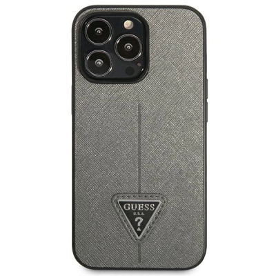 Kapak telefoni Guess GUHCP13LPSATLG, për iPhone 13 Pro dhe 13 6.1", hardcase, i argjendtë