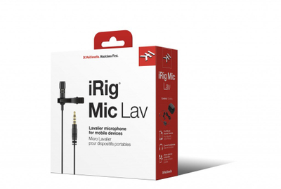 Mikrofon lavalier IK Multimedia iRig Mic Lav, për smartphone dhe tablet, me dalje kufjesh, i zi
