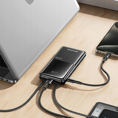 Powerbank Awei P76K, 10000mAh, 22.5W, me ekran digjital LED, i zi