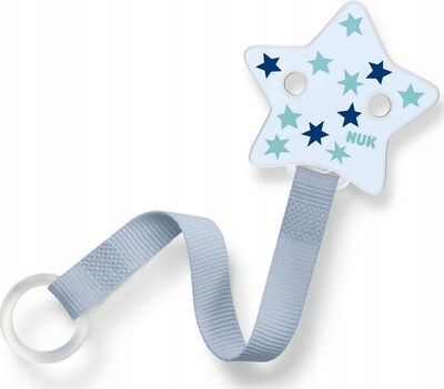 Rrip për biberon NUK Soother Strap Star, universal, për bebe 0m+, blu