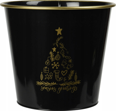Kovë dekorative Krishtlindjesh Home Styling Collection, metal, 30.5 x 29 cm, e zezë