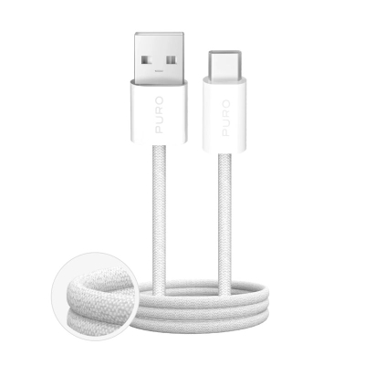 USB кабел Puro Cable White, USB во USB-C, 1.5m, 10W, бел