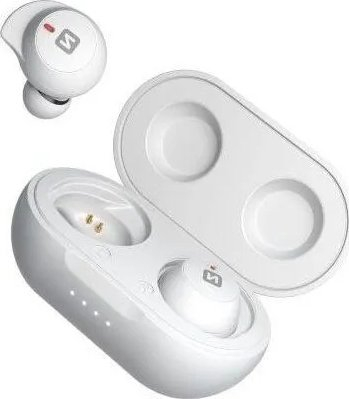 Kufje wireless Swissten Stonebuds, Bluetooth 5.0, 10 orë bateri, të bardha