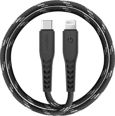 Kabllo USB Energea Nyloflex USB-C në Lightning, 1.5 m, e zezë