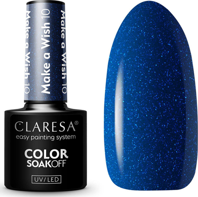 Manikyr xhel UV LED Claresa Make a Wish 10, 5g, blu me shkëlqim