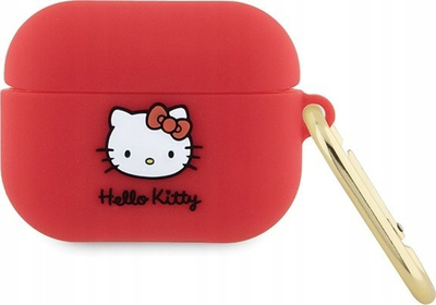 Mbulesë silikoni Hello Kitty për AirPods Pro gjenerata 1 edhe 2, me karabinë, fuchsia