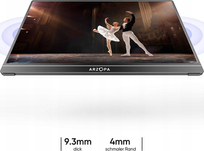 Monitor portativ Arzopa A1 15.6", IPS, Full HD, gri