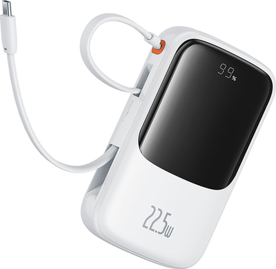 Powerbank Baseus Qpow Pro+, 10000mAh, 22.5W USB C, i bardhë