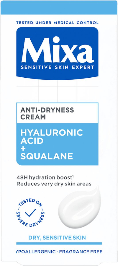 Krem fytyre Mixa kundër tharjes, hidratues për lëkurë të thatë, 50 ml