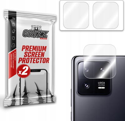 Mbrojtës GrizzGlass për kamerën e Xiaomi 13 Pro, xham hibrid, 2 copë, transparent