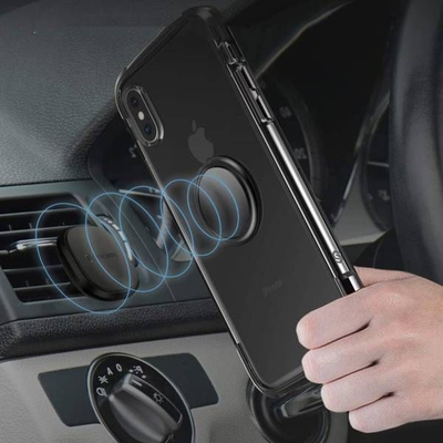 Mbajtëse magnetike për telefon Tech-Protect Finger Ring, që rrotullohet 360°, aliazh alumini, argjendtë