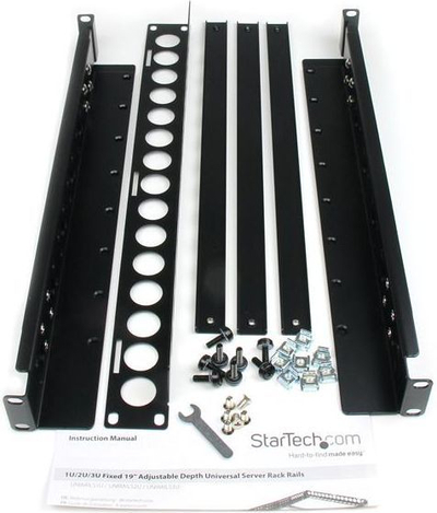 Shina universale serveri StarTech.com 1U, për raft 19", thellësi që rregullohet, çelik