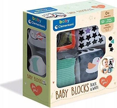 Loje me blloqe Baby Clementoni Baby Blocks, set me 4 kuba te bute, 0+ muaj, shume ngjyra