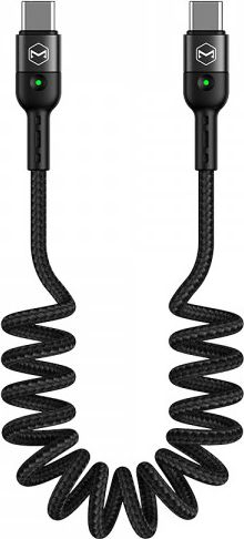 Кабел USB-C во USB-C Mcdodo, Power Delivery 60W, спирален 43 cm – 1.8 m, црн