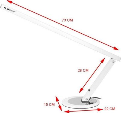 Lampë tavoline Activeshop 115250, LED, alumini, e bardhë