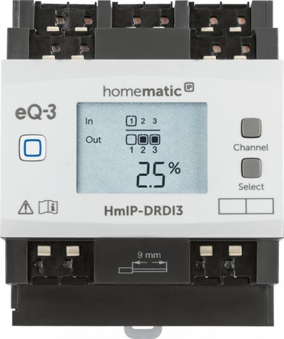 Aktuator drite HomeMatic IP HMIP-DRDI3, 3 kanale, për shinë DIN