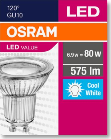 Llambë LED Ledvance VALUE PAR16, 6.9W 575lm 4000K, GU10