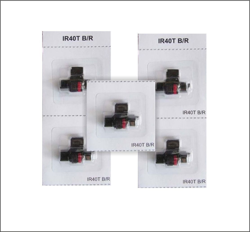 Rrotullë boje për kalkulator Black Point KBPIR40T, set 5 copë, e zezë dhe e kuqe