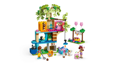 Set ndërtimi LEGO Cat Birthday Party Tree House, me mace, shumëngjyrësh