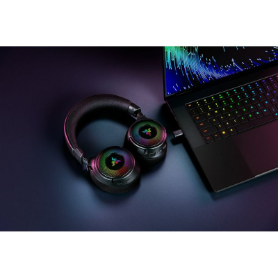 Kufje gaming Razer Kraken V4 Wireless, USB Type A, Bluetooth, të zeza