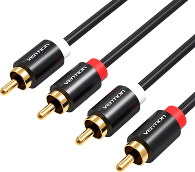 Kabllo audio Vention RCA 2x2, 2m, stereo, e zezë