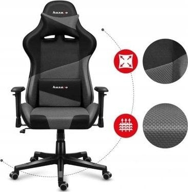 Karrige gaming Huzaro Force 6.2, rrjetë, deri 130 kg, gri me të zezë