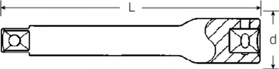 Zgjatues çelësi STAHLWILLE 405/14, 1/4", 356mm, krom i argjendtë