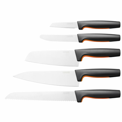Set thika Fiskars Bamboo, 5 copë, zezë
