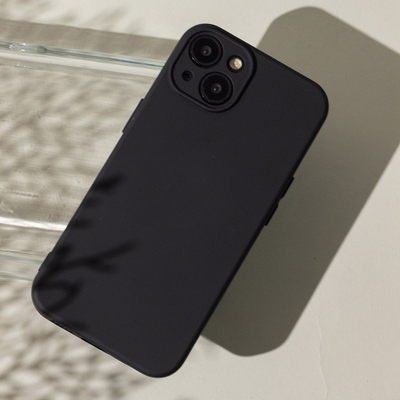 Këllëf telefoni OEM Silicone Overlay për iPhone 14 6.1", silikoni, i zi