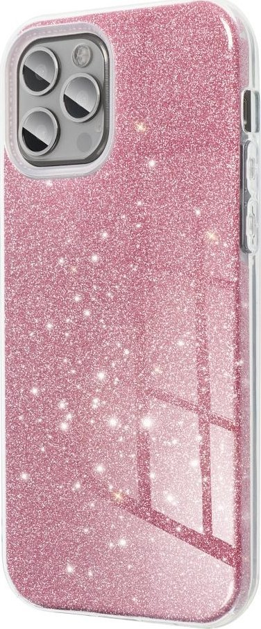 Mbrojtëse telefoni Forcell Shining për iPhone 15, TPU PC, me shkëlqim, rozë