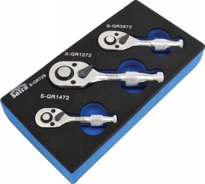 Set çelesa ratchet Satra Mini, 3 copë, 1/4\" 3/8\" 1/2\", 72 dhëmbë