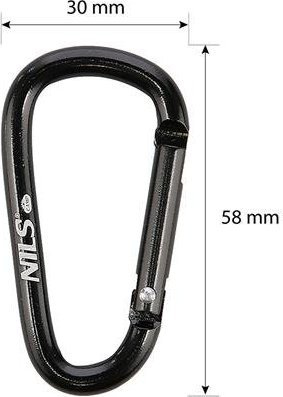 Karabinë kampingu Nils Extreme NC1710, set 2 copë, 5.8cm, e zezë