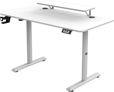Гејминг маса Ultradesk Highlander, 120cm, електрично подесување на висина, бела