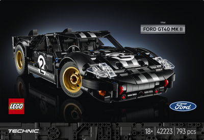 Set ndërtimi LEGO Technic 42223 Ford GT40 MK II, 793 pjesë, model gare, i zi