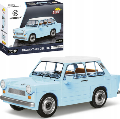 Играчка за градење Cobi Bricks Trabant 601 Deluxe, 72 делови, размер 1:35, светло сина